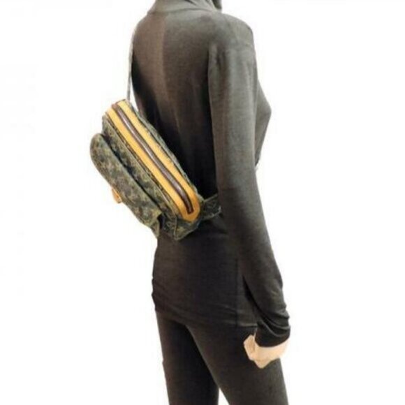 Authentic LOUIS VUITTON Monogram Denim Bum Bag Waist Bag Pouch Blue - Picture 3 of 16